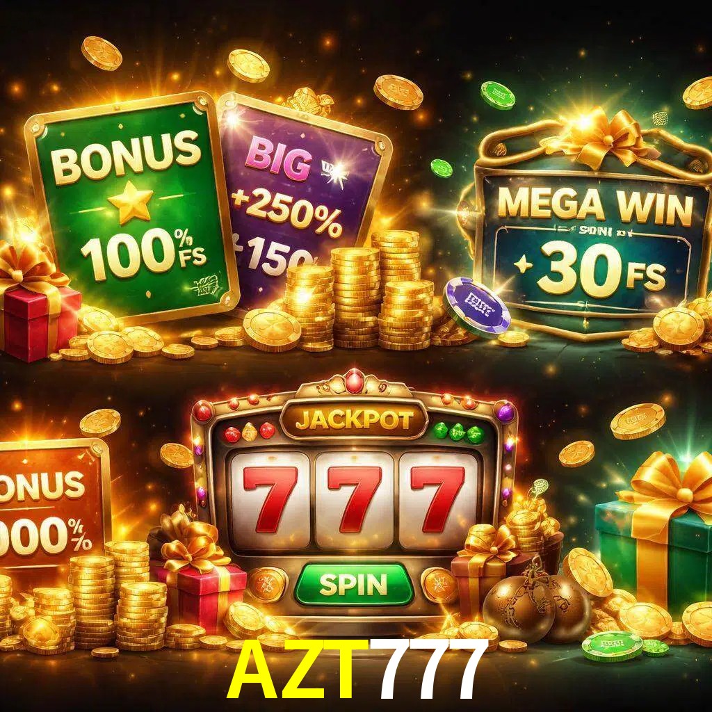 Tipos de bonos AZT777 incluyendo recompensas de bienvenida y promociones continuas